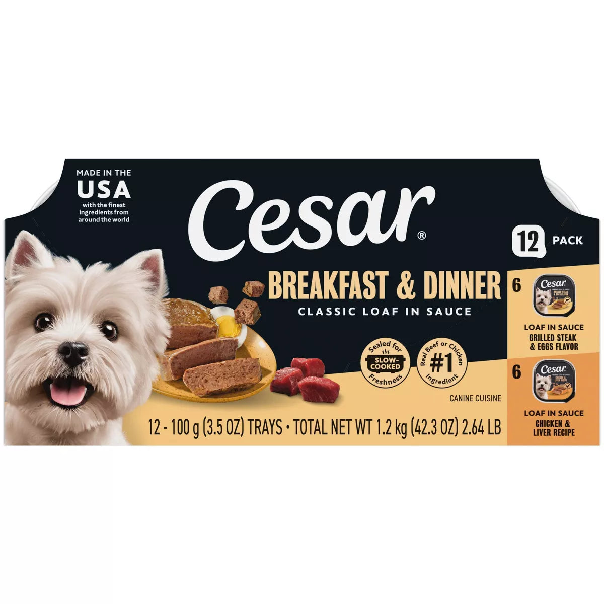 Cesar Variety Pack with Classic Loaf in Sauce Small Breed Wet Dog Food - 3.5Oz/12Ct