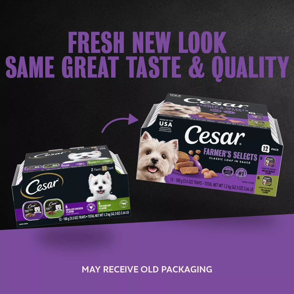 Cesar Variety Pack with Classic Loaf in Sauce Small Breed Wet Dog Food - 3.5Oz/12Ct