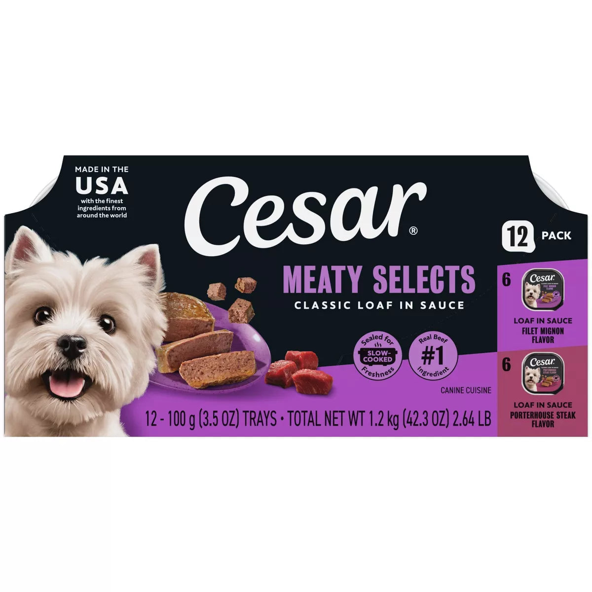 Cesar Variety Pack with Classic Loaf in Sauce Small Breed Wet Dog Food - 3.5Oz/12Ct