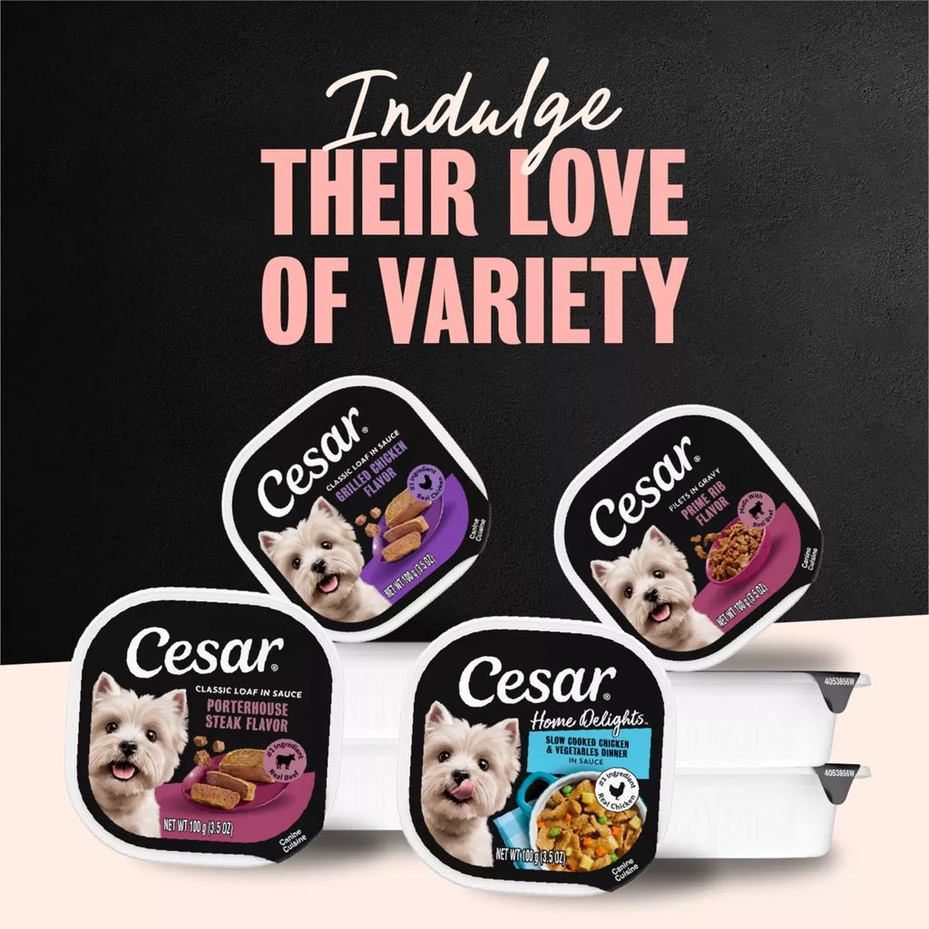 Cesar Variety Pack with Classic Loaf in Sauce Small Breed Wet Dog Food - 3.5Oz/12Ct