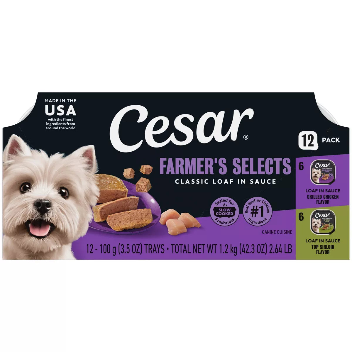 Cesar Variety Pack with Classic Loaf in Sauce Small Breed Wet Dog Food - 3.5Oz/12Ct