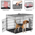 30 Inch Dog Crate, Dog Crates and Kennels Folding Mental Wire Crates Dog Kennels Outdoor and Indoor Pet Dog Cage Crate with Double-Door,Divider Panel, Removable Tray and Handle, Black