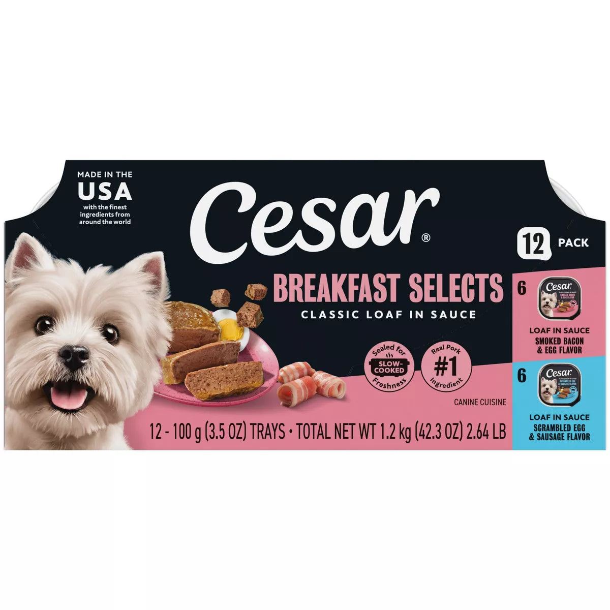 Cesar Variety Pack with Classic Loaf in Sauce Small Breed Wet Dog Food - 3.5Oz/12Ct
